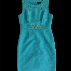 Tahari-Levine aqua shift dress size 10.